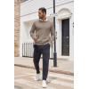 imageCOOFANDY Mens Crewneck Sweater Casual Lightweight Knitted Pullover Sweater with PocketTan