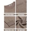 imageCOOFANDY Mens Crewneck Sweater Casual Lightweight Knitted Pullover Sweater with PocketTan
