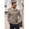 imageCOOFANDY Mens Crewneck Sweater Casual Lightweight Knitted Pullover Sweater with PocketTan