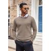 imageCOOFANDY Mens Crewneck Sweater Casual Lightweight Knitted Pullover Sweater with PocketTan