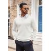 imageCOOFANDY Mens Crewneck Sweater Casual Lightweight Knitted Pullover Sweater with PocketWhite