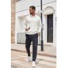 imageCOOFANDY Mens Crewneck Sweater Casual Lightweight Knitted Pullover Sweater with PocketWhite