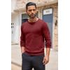 imageCOOFANDY Mens Crewneck Sweater Casual Lightweight Knitted Pullover Sweater with PocketWine Red