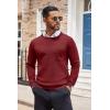 imageCOOFANDY Mens Crewneck Sweater Casual Lightweight Knitted Pullover Sweater with PocketWine Red