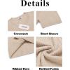 imageCOOFANDY Mens Knit T Shirt Short Sleeve Crewneck Casual Vintage TShirts Summer Twist Knitted Pullover TeeBeige
