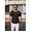 imageCOOFANDY Mens Knit T Shirt Short Sleeve Crewneck Casual Vintage TShirts Summer Twist Knitted Pullover TeeBlack