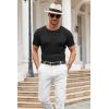 imageCOOFANDY Mens Knit T Shirt Short Sleeve Crewneck Casual Vintage TShirts Summer Twist Knitted Pullover TeeBlack