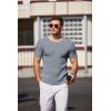 imageCOOFANDY Mens Knit T Shirt Short Sleeve Crewneck Casual Vintage TShirts Summer Twist Knitted Pullover TeeGrey