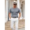imageCOOFANDY Mens Knit T Shirt Short Sleeve Crewneck Casual Vintage TShirts Summer Twist Knitted Pullover TeeGrey