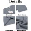 imageCOOFANDY Mens Knit T Shirt Short Sleeve Crewneck Casual Vintage TShirts Summer Twist Knitted Pullover TeeGrey