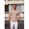 imageCOOFANDY Mens Knit T Shirt Short Sleeve Crewneck Casual Vintage TShirts Summer Twist Knitted Pullover TeeKhaki