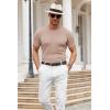 imageCOOFANDY Mens Knit T Shirt Short Sleeve Crewneck Casual Vintage TShirts Summer Twist Knitted Pullover TeeKhaki