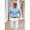 imageCOOFANDY Mens Knit T Shirt Short Sleeve Crewneck Casual Vintage TShirts Summer Twist Knitted Pullover TeeLight Blue