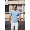 imageCOOFANDY Mens Knit T Shirt Short Sleeve Crewneck Casual Vintage TShirts Summer Twist Knitted Pullover TeeLight Blue