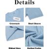 imageCOOFANDY Mens Knit T Shirt Short Sleeve Crewneck Casual Vintage TShirts Summer Twist Knitted Pullover TeeLight Blue