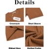 imageCOOFANDY Mens Knit T Shirt Short Sleeve Crewneck Casual Vintage TShirts Summer Twist Knitted Pullover TeeLight Brown