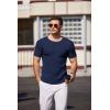 imageCOOFANDY Mens Knit T Shirt Short Sleeve Crewneck Casual Vintage TShirts Summer Twist Knitted Pullover TeeNavy Blue
