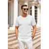 imageCOOFANDY Mens Knit T Shirt Short Sleeve Crewneck Casual Vintage TShirts Summer Twist Knitted Pullover TeeWhite