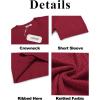 imageCOOFANDY Mens Knit T Shirt Short Sleeve Crewneck Casual Vintage TShirts Summer Twist Knitted Pullover TeeWine Red