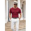 imageCOOFANDY Mens Knit T Shirt Short Sleeve Crewneck Casual Vintage TShirts Summer Twist Knitted Pullover TeeWine Red
