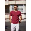 imageCOOFANDY Mens Knit T Shirt Short Sleeve Crewneck Casual Vintage TShirts Summer Twist Knitted Pullover TeeWine Red