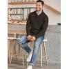 imageCOOFANDY Mens Shawl Collar Pullover Sweater Casual Slim Fit Button Textured Knit SweatersBrown