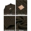 imageCOOFANDY Mens Shawl Collar Pullover Sweater Casual Slim Fit Button Textured Knit SweatersBrown