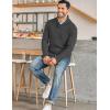 imageCOOFANDY Mens Shawl Collar Pullover Sweater Casual Slim Fit Button Textured Knit SweatersDark Grey