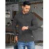 imageCOOFANDY Mens Shawl Collar Pullover Sweater Casual Slim Fit Button Textured Knit SweatersDark Grey