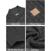 imageCOOFANDY Mens Shawl Collar Pullover Sweater Casual Slim Fit Button Textured Knit SweatersDark Grey