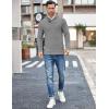 imageCOOFANDY Mens Shawl Collar Pullover Sweater Casual Slim Fit Button Textured Knit SweatersGrey