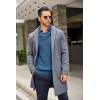 imageCOOFANDY Mens Shawl Collar Sweaters VNeck Relaxed Fit Cable PulloversDenim Blue