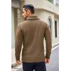 imageCOOFANDY Mens Shawl Collar Sweaters VNeck Relaxed Fit Cable PulloversLight Brown