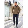imageCOOFANDY Mens Shawl Collar Sweaters VNeck Relaxed Fit Cable PulloversLight Brown