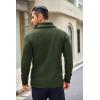 imageCOOFANDY Mens Shawl Collar Sweaters VNeck Relaxed Fit Cable PulloversOlive