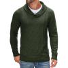 imageCOOFANDY Mens Shawl Collar Sweaters VNeck Relaxed Fit Cable PulloversOlive