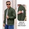 imageCOOFANDY Men Bomber Jacket Lightweight Casual Windbreaker Zip Up Coat Fashion Stylish Fall Jackets with PocketArmy Green