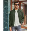 imageCOOFANDY Men Bomber Jacket Lightweight Casual Windbreaker Zip Up Coat Fashion Stylish Fall Jackets with PocketArmy Green