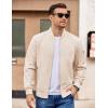 imageCOOFANDY Men Bomber Jacket Lightweight Casual Windbreaker Zip Up Coat Fashion Stylish Fall Jackets with PocketBeige