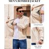 imageCOOFANDY Men Bomber Jacket Lightweight Casual Windbreaker Zip Up Coat Fashion Stylish Fall Jackets with PocketBeige