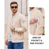 imageCOOFANDY Men Bomber Jacket Lightweight Casual Windbreaker Zip Up Coat Fashion Stylish Fall Jackets with PocketBeige