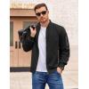 imageCOOFANDY Men Bomber Jacket Lightweight Casual Windbreaker Zip Up Coat Fashion Stylish Fall Jackets with PocketBlack