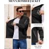 imageCOOFANDY Men Bomber Jacket Lightweight Casual Windbreaker Zip Up Coat Fashion Stylish Fall Jackets with PocketBlack