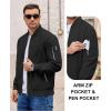 imageCOOFANDY Men Bomber Jacket Lightweight Casual Windbreaker Zip Up Coat Fashion Stylish Fall Jackets with PocketBlack