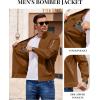 imageCOOFANDY Men Bomber Jacket Lightweight Casual Windbreaker Zip Up Coat Fashion Stylish Fall Jackets with PocketBrown