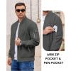 imageCOOFANDY Men Bomber Jacket Lightweight Casual Windbreaker Zip Up Coat Fashion Stylish Fall Jackets with PocketDark Grey