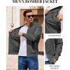 imageCOOFANDY Men Bomber Jacket Lightweight Casual Windbreaker Zip Up Coat Fashion Stylish Fall Jackets with PocketDark Grey