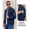 imageCOOFANDY Men Bomber Jacket Lightweight Casual Windbreaker Zip Up Coat Fashion Stylish Fall Jackets with PocketNavy