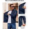 imageCOOFANDY Men Bomber Jacket Lightweight Casual Windbreaker Zip Up Coat Fashion Stylish Fall Jackets with PocketNavy