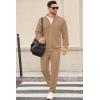 imageCOOFANDY Mens 2 Piece Tracksuit Casual Sweatsuits Full Zip Track Suits Jogging Athletic Suit SetsCamelKhakiTan